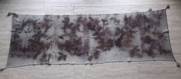Cashmere Scarf Eco-print 'Blackberry'
