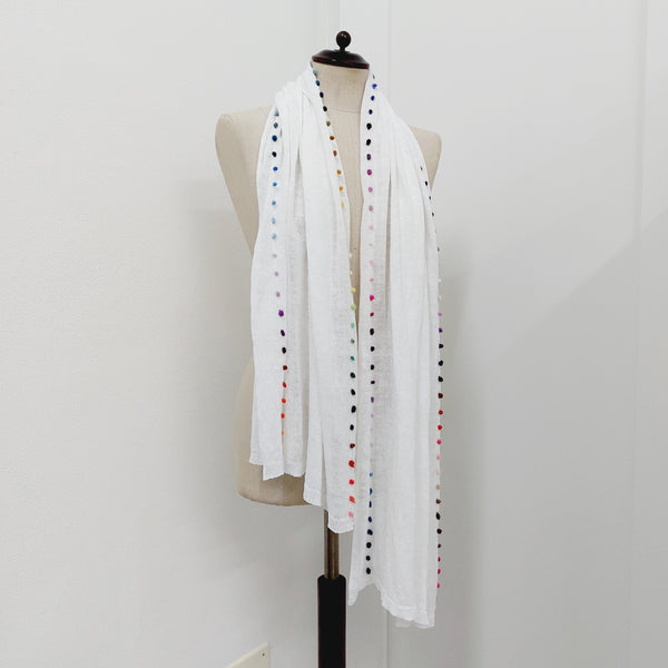 Linen Knit Scarf 'Grace Dots'
