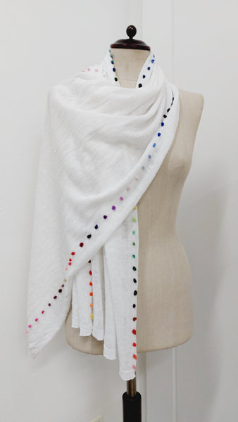 Linen Knit Scarf 'Grace Dots'