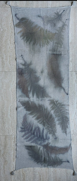 Cashmere Scarf Eco-print-'Fern'