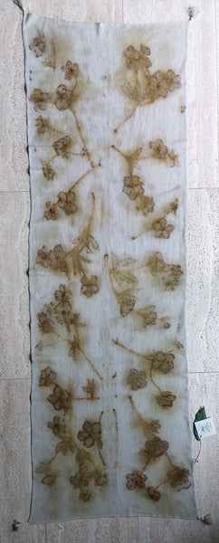 Cashmere Scarf Eco-print - 'Hellebore'