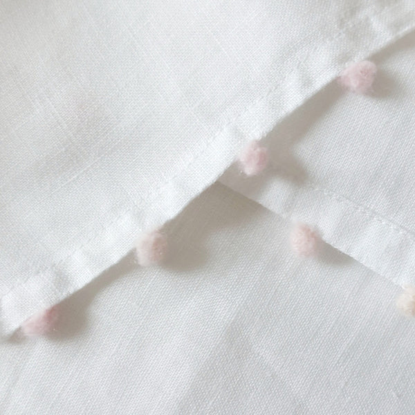 Baby Swaddle with Dots Embroidery Linen