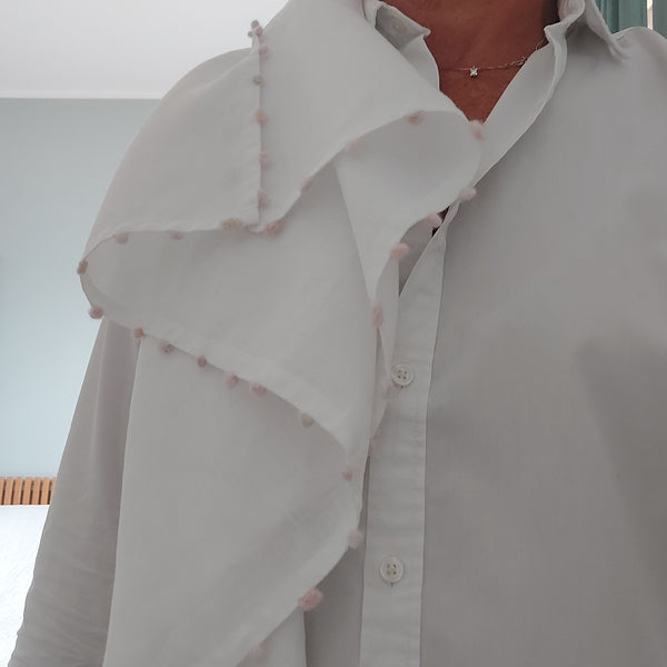 Baby Swaddle with Dots Embroidery Linen