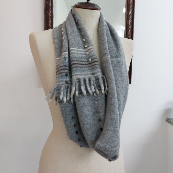 Cashmere Infinity Scarf 'Giro Rainbow Dots'