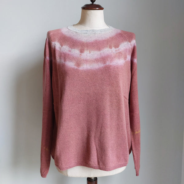 Cashmere Pullover 'Kelly' - Eco Tye-Dye -  Pokeberry