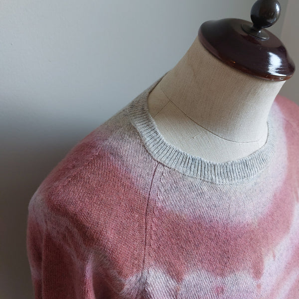 Cashmere Pullover 'Kelly' - Eco Tye-Dye -  Pokeberry