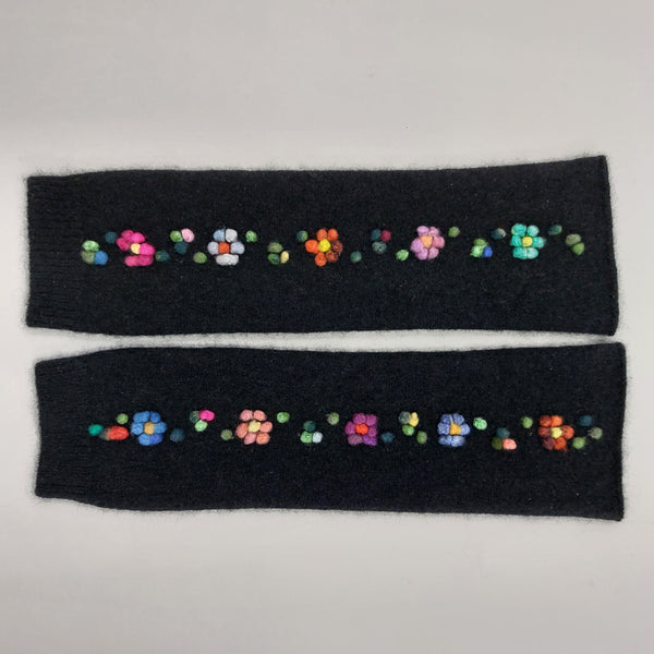 Cashmere mitts 'Polly Flowers'