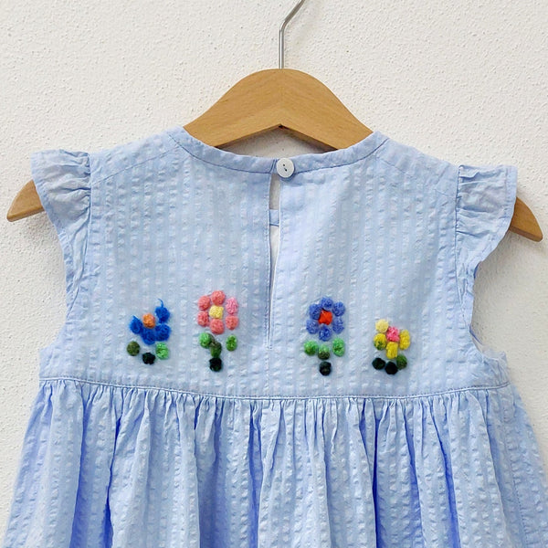 Girls Dress 'Farfallina Flowers' Seersucker