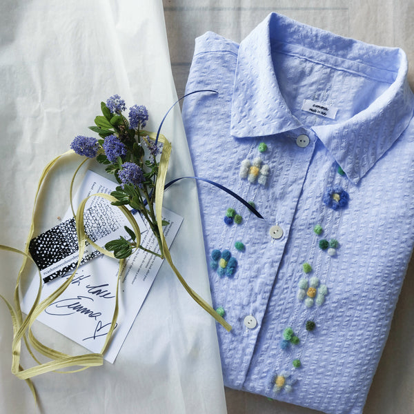 Shirt 'Ally 3/4 Flowers ' Seersucker