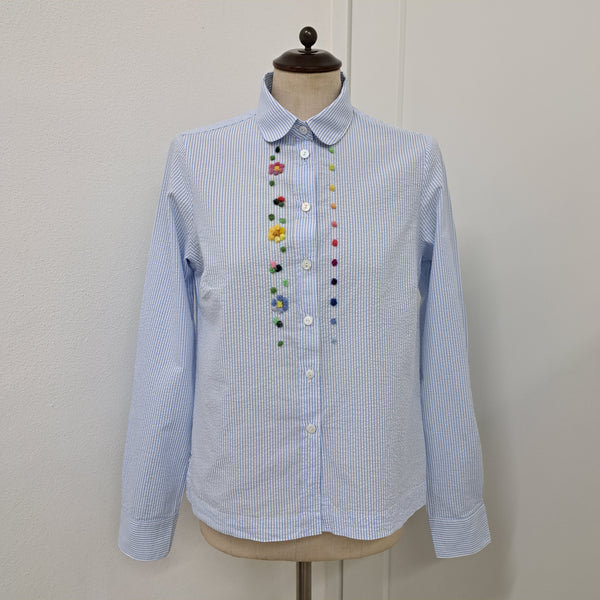 Shirt 'Bettina ML Flowers & Dots' Cotton Seersucker
