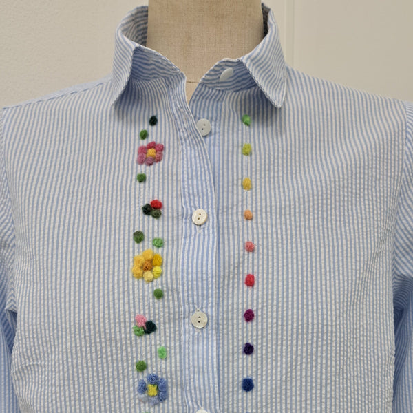 Shirt 'Bettina ML Flowers & Dots' Cotton Seersucker