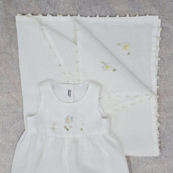 Baby Swaddle Dots & Flowers Pergamena linen