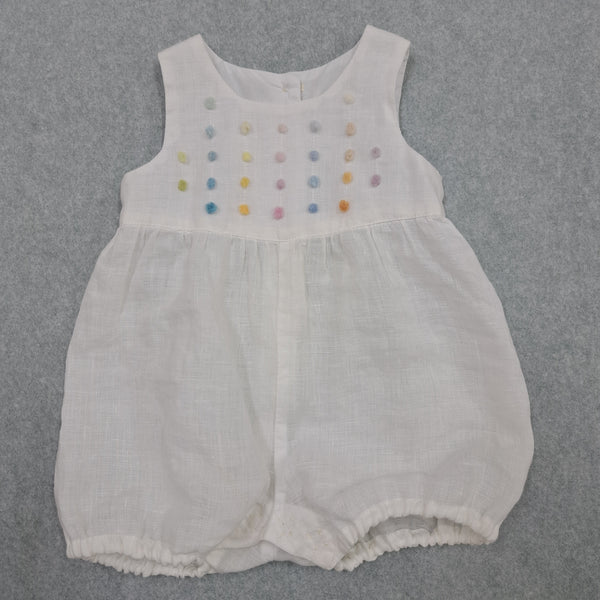 Baby Romper 'Topolino Dots' Pergamena Linen