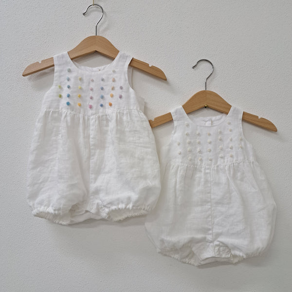 Baby Romper 'Topolino Dots' Pergamena Linen