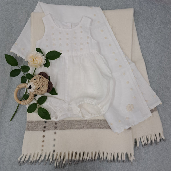 Baby Romper 'Topolino Dots' Pergamena Linen