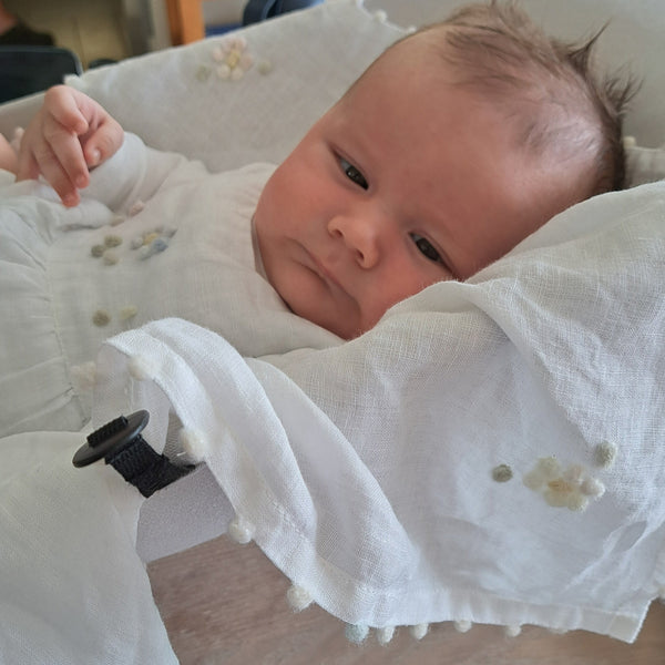 Baby Swaddle Dots & Flowers Pergamena linen