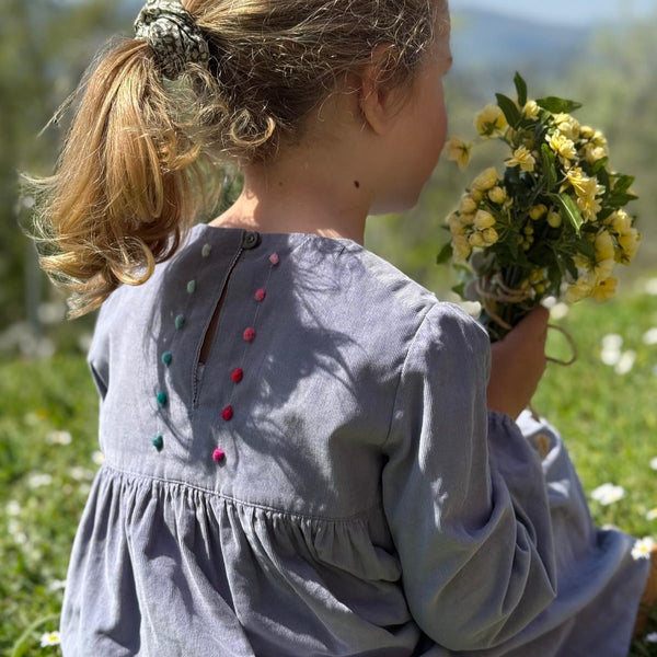 Girls Dress 'Palloncino' Velvet Needlecord