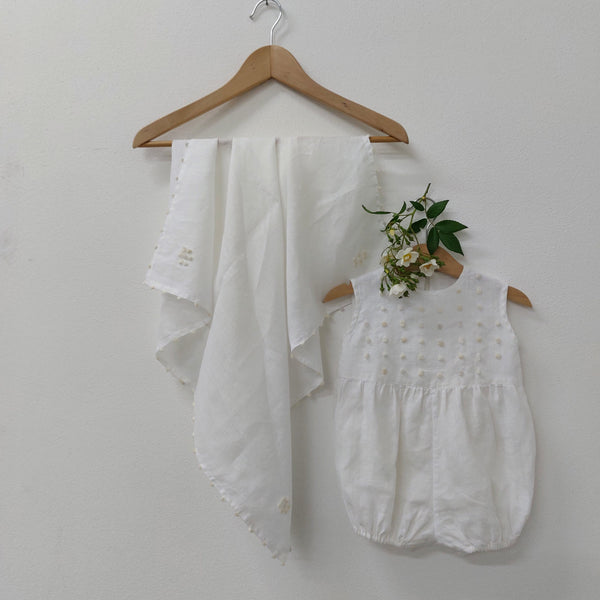 Baby Swaddle Dots & Flowers Pergamena linen