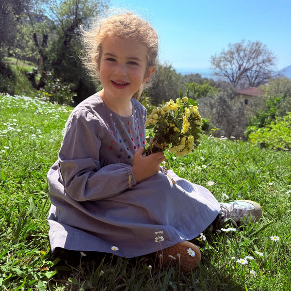 Girls Dress 'Palloncino' Velvet Needlecord