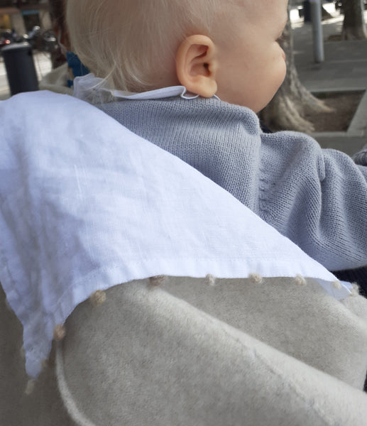 Baby Swaddle with Dots Embroidery Linen