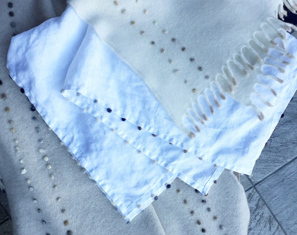 Baby Swaddle with Dots Embroidery Linen
