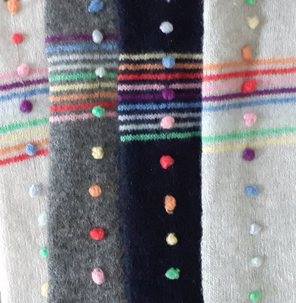 Cashmere Infinity Scarf 'Giro Rainbow Dots'