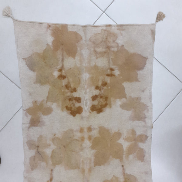 Cashmere Scarf Eco-print - 'Copper Blackberry'