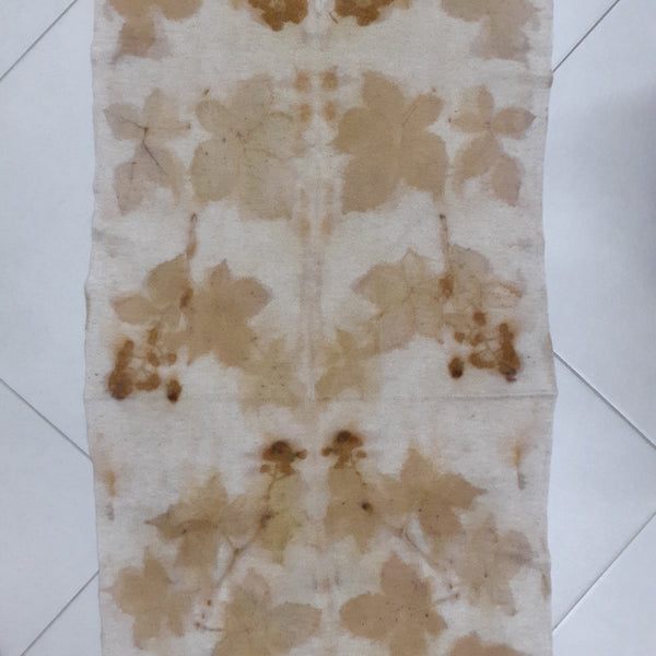 Cashmere Scarf Eco-print - 'Copper Blackberry'