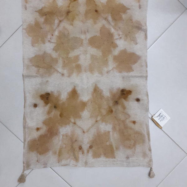 Cashmere Scarf Eco-print - 'Copper Blackberry'