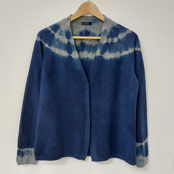 Cashmere Cardigan Elena - Tye-Dye Indigo OEKO 100