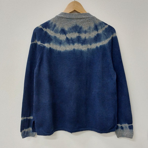 Cashmere Cardigan Elena - Tye-Dye Indigo OEKO 100