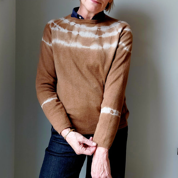 Cashmere Pullover 'Kelly' - Eco Tye-Dye - Walnut