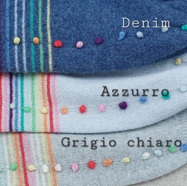 Cashmere Infinity Scarf 'Giro Flowers Rainbow'