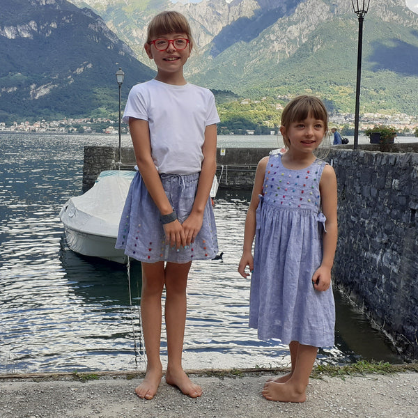 Sample Sale - Girls Dress 'Polline Dots' Linen