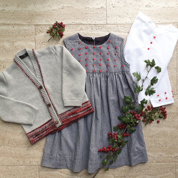 Sample Sale - Girls Dress 'Pallina' Cotton Flannel