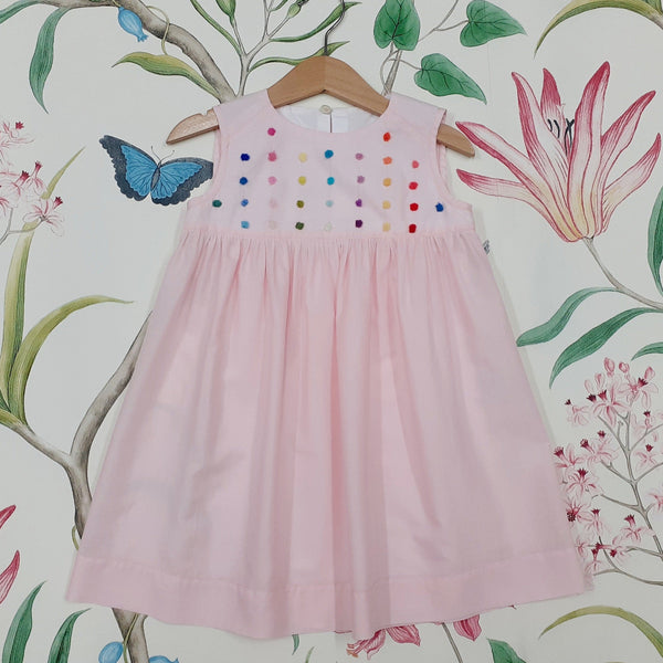 Sample Sale - Girls Dress 'Pallina Dots' Cotton Batista