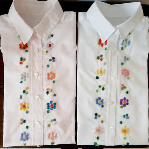 Sample Sale Shirt 'Micia Flowers' 100% Cotton Batista