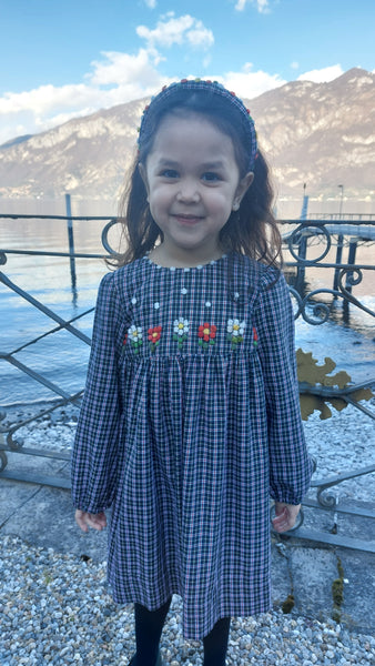 Girls Special day Dress 'Natale Flowers ' Tartan