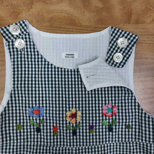 Childs short dungarees 'Saltino Flowers' Cotton Poplin