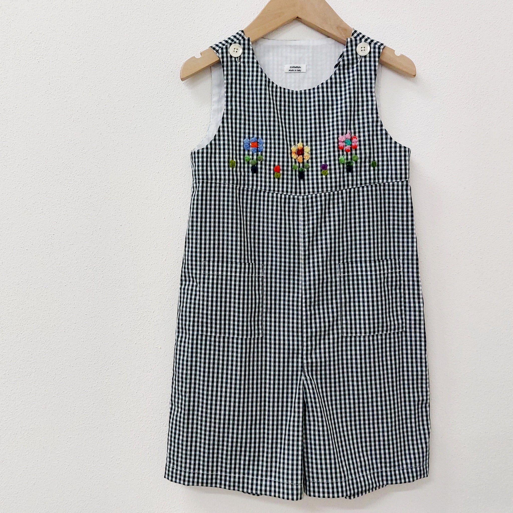 Childs short dungarees 'Saltino Flowers' Cotton Poplin