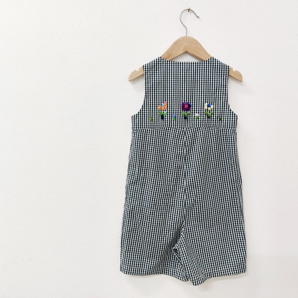 Childs short dungarees 'Saltino Flowers' Cotton Poplin