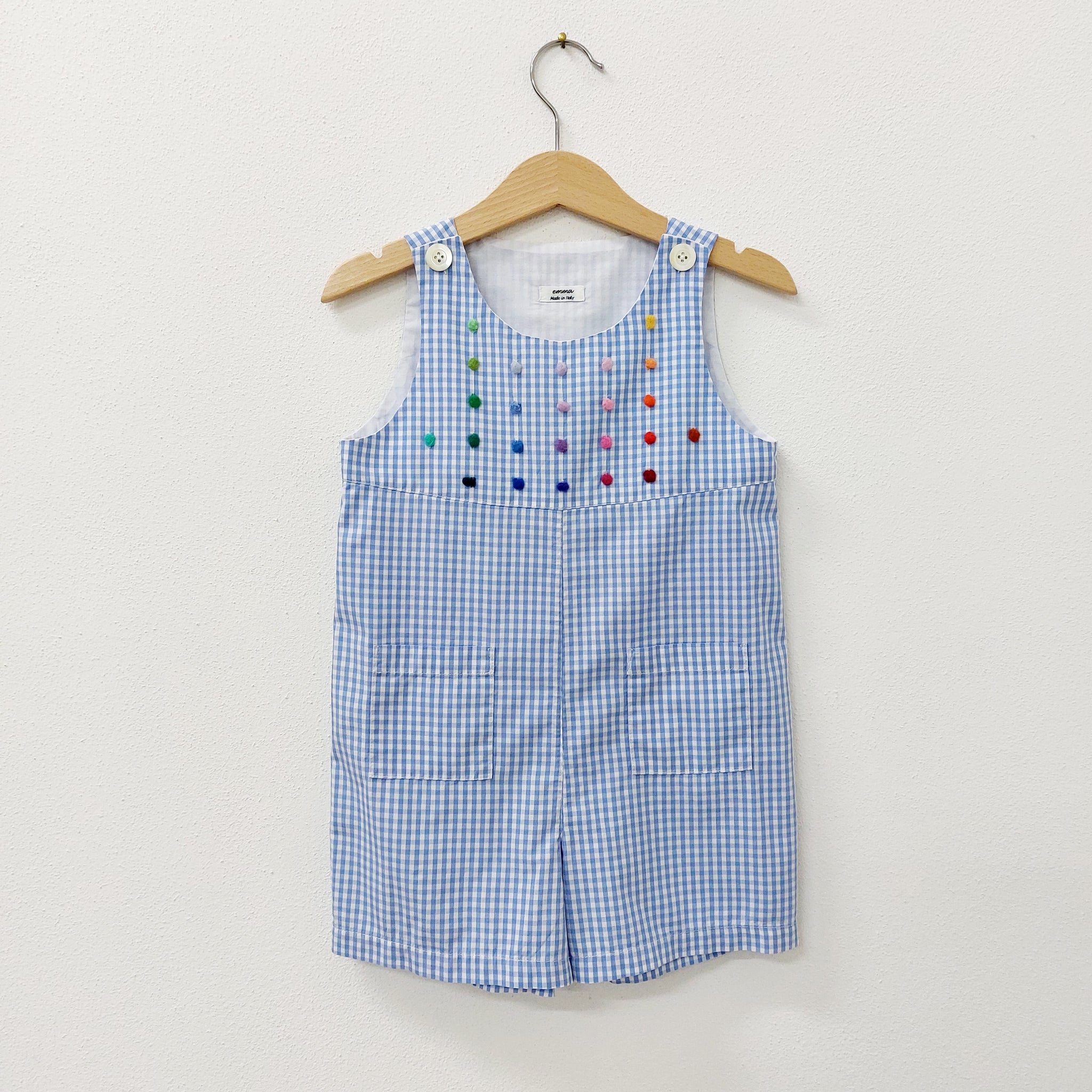 Childs short dungarees 'Saltino Dots' Cotton Poplin