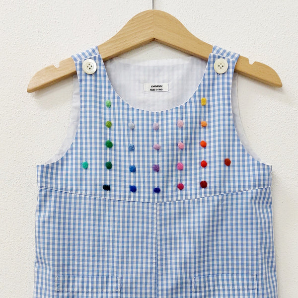 Childs short dungarees 'Saltino Dots' Cotton Poplin