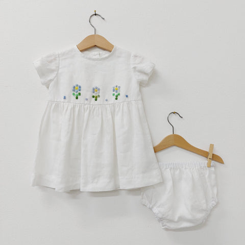Baby Dress & Panties 'Polpetta Flowers' Linen