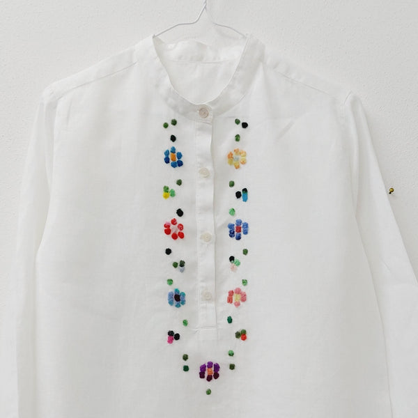 Womens Shirt 'Nadia Flowers' 100%  Linen