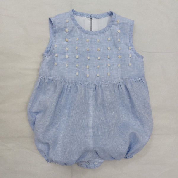 Sample Sale Baby Romper 'Topolino Dots' Linen