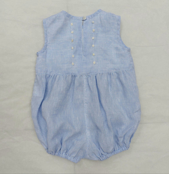 Sample Sale Baby Romper 'Topolino Dots' Linen