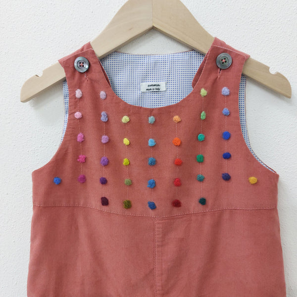 Childs Dungarees 'Salto Dots' - Velvet Needlecord