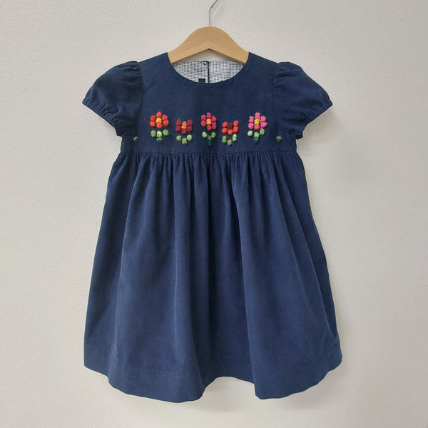 Girls dress Palloncino MC Flowers - Velvet Needlecord