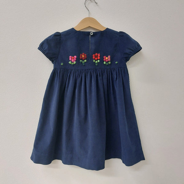 Girls dress Palloncino MC Flowers - Velvet Needlecord